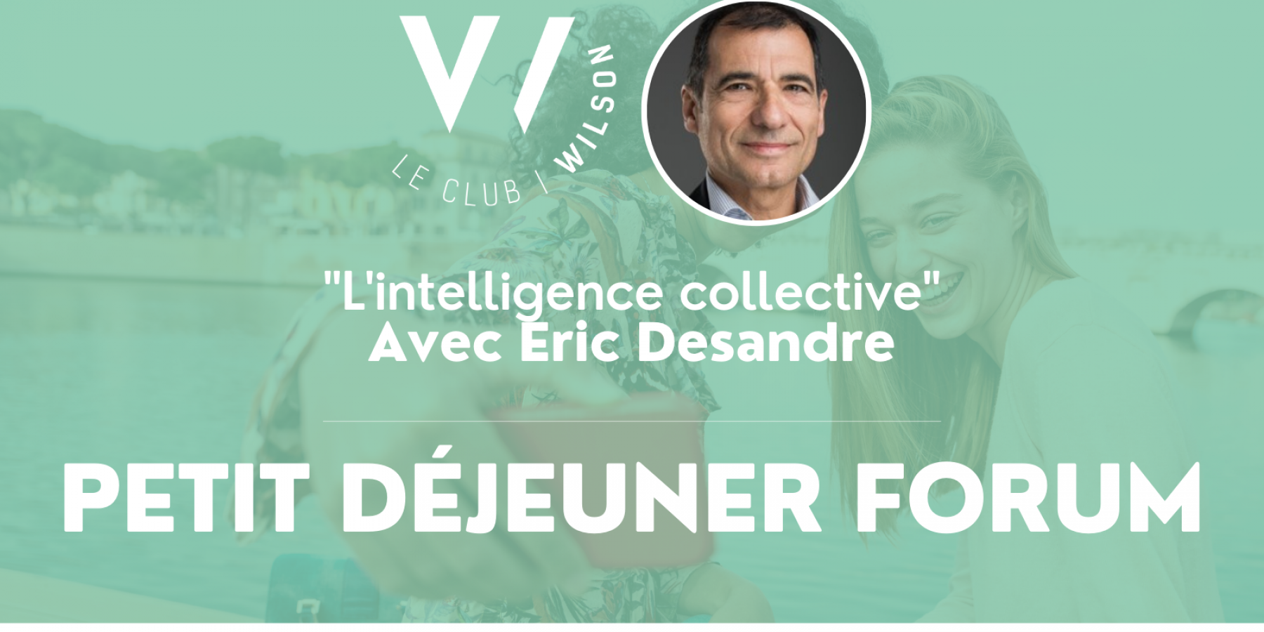 Bannière petit-déjeuner business sur l'intelligence collective.